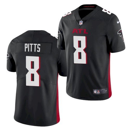 Men's Atlanta Falcons #8 Kyle Pitts Black NFL 2021 Draft Vapor Untouchable Limited Stitched Jersey Men's Atlanta Falcons #8 Kyle Pitts Black NFL 2021 Draft Vapor Untouchable Limited Stitched Jersey